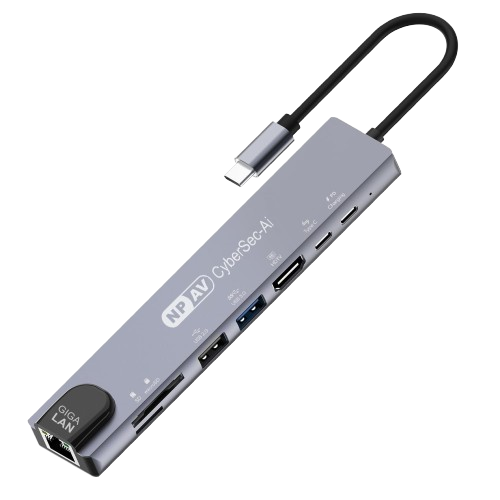 NPAV CyberSec-Ai Hub Docking 8-in-1 Multiport Type-C Hub